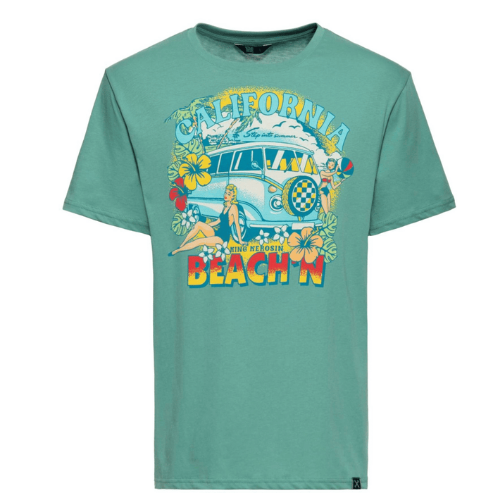 King Kerosin T-Shirt California Beach grün