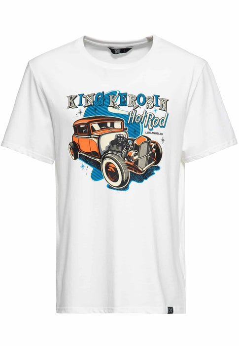 King Kerosin T-Shirt Classic Hot Rod weiss