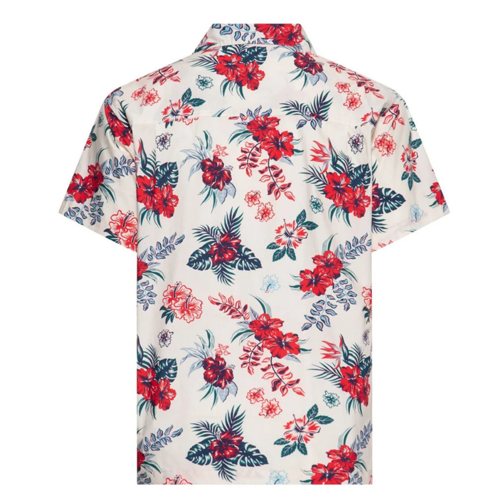King Kerosin Hawaiihemd Hibiscus offwhite