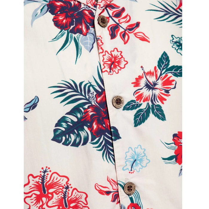 King Kerosin Hawaiihemd Hibiscus offwhite