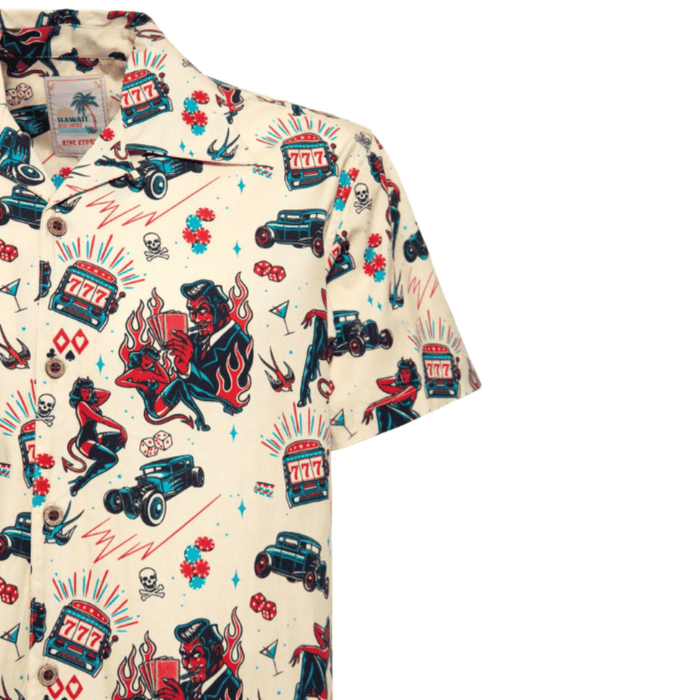King Kerosin Hemd Rockabilly Devil offwhite