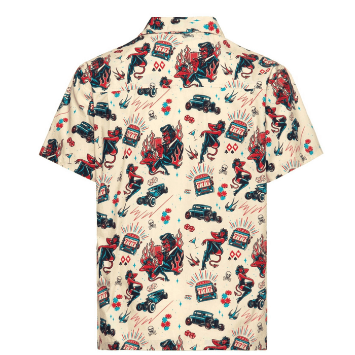 King Kerosin Hemd Rockabilly Devil offwhite