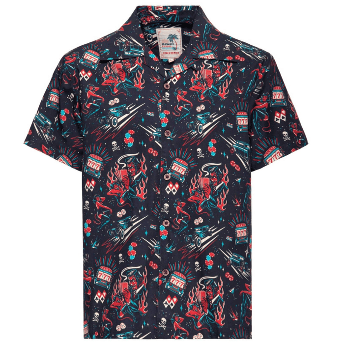 King Kerosin Hemd Rockabilly Devil schwarz