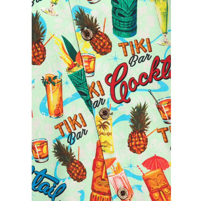 King Kerosin Hemd Tiki Coctail hellgrün
