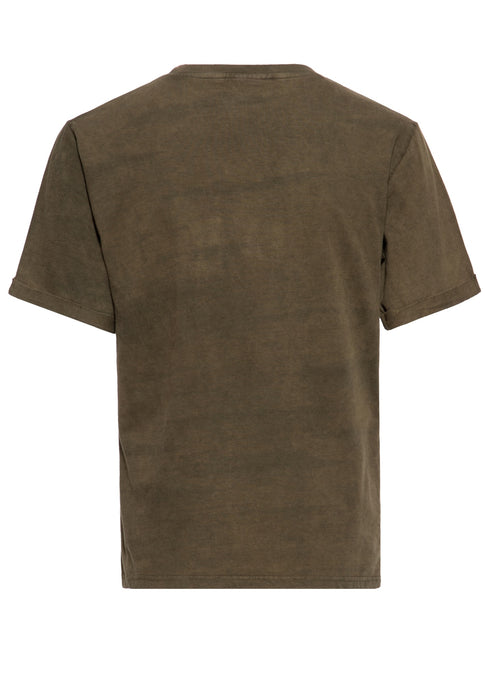 King Kerosin T-Shirt Oilwashed Chopper Olivgrün