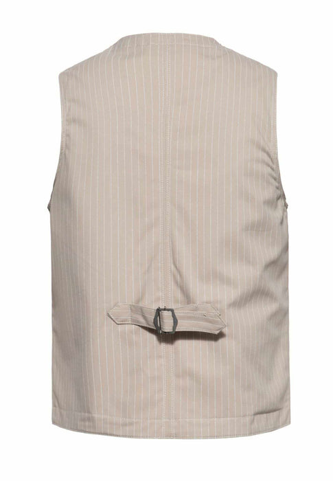 King Kerosin Weste Pinstripe beige