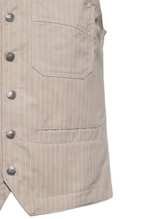 King Kerosin Weste Pinstripe beige
