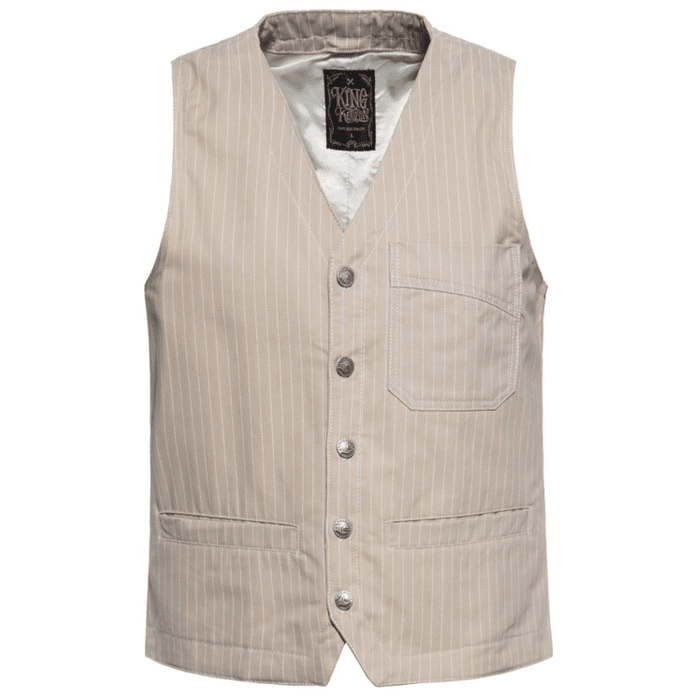 King Kerosin Weste Pinstripe beige