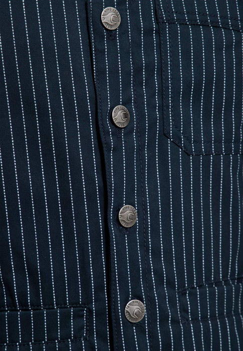 King Kerosin Weste Pinstripe navy