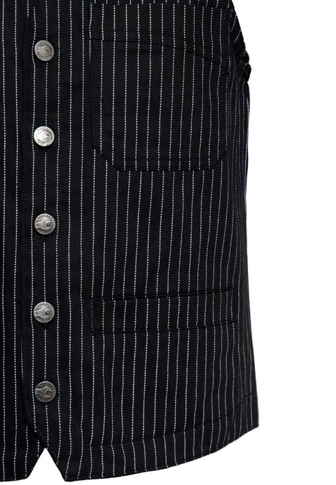 King Kerosin Weste Pinstripe schwarz