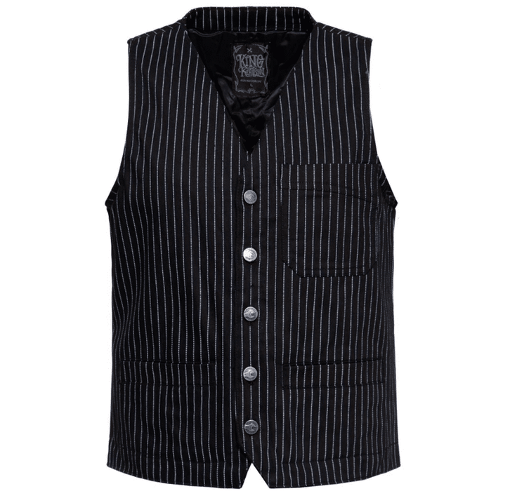 King Kerosin Weste Pinstripe schwarz