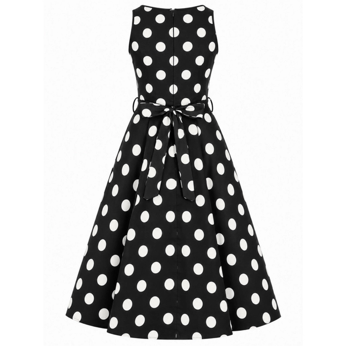 Lady Vintage Kleid Hepburn Back White Dots