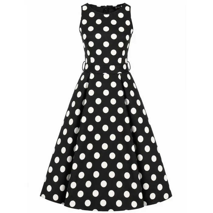 Lady Vintage Kleid Hepburn Back White Dots