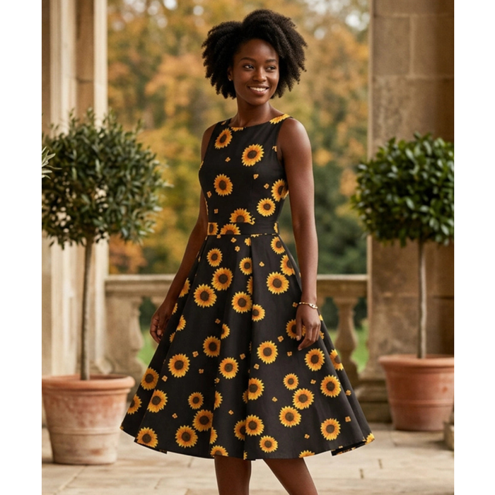 Lady Vintage Kleid Hepburn Sunflowers