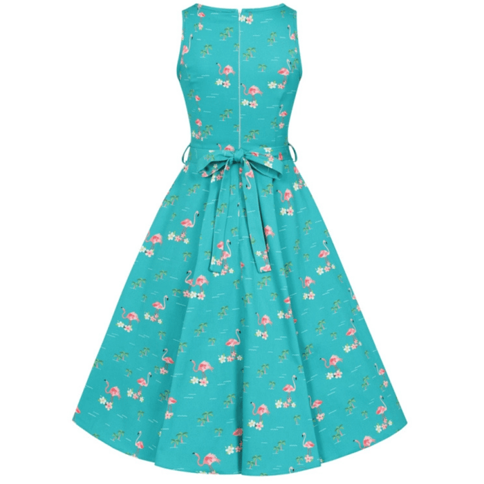 Lady Vintage Kleid Hepburn Tropical Flamingo