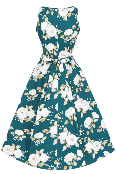 Lady Vintage Kleid Hepburn White Rose