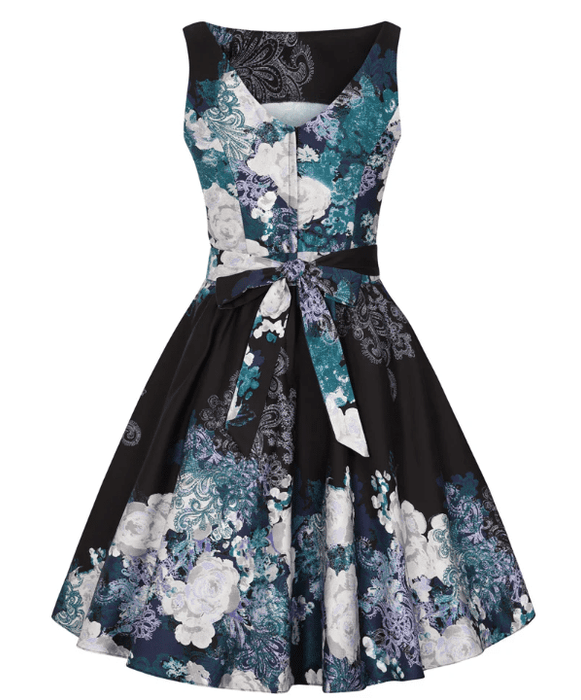 Lady Vintage Kleid Tea Blue Collage