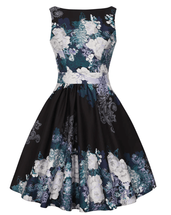 Lady Vintage Kleid Tea Blue Collage