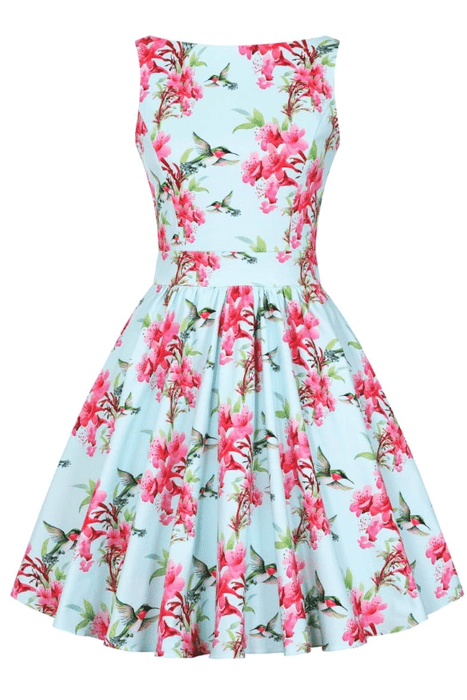 Lady Vintage Kleid Tea Hummingbird