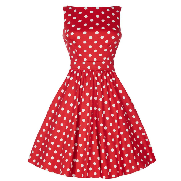 Lady Vintage Kleid Tea Red Polka