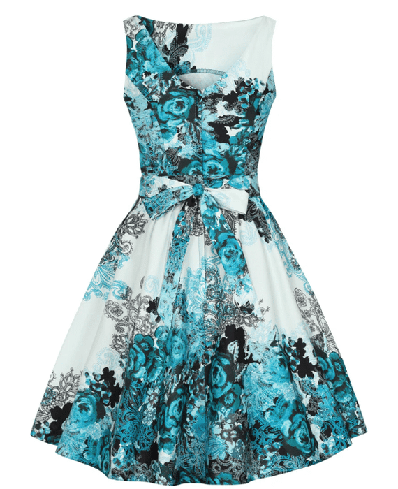 Lady Vintage Kleid Tea Teal Collage