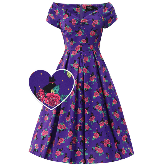 Dolly and Dotty Kleid Lily violett Cats & Roses