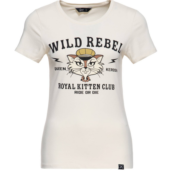 Queen Kerosin T-Shirt Royal Kitten Club weiss