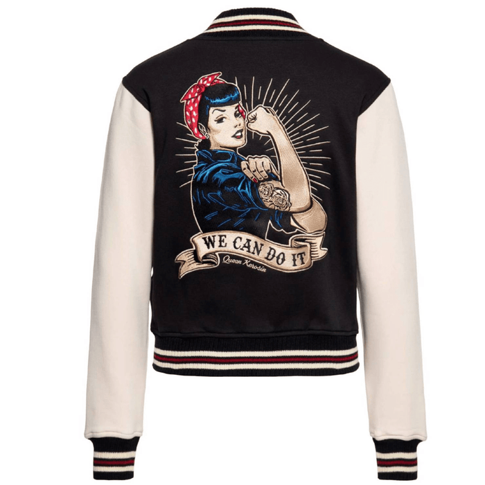 Queen Kerosin Collegejacke We can do it schwarz