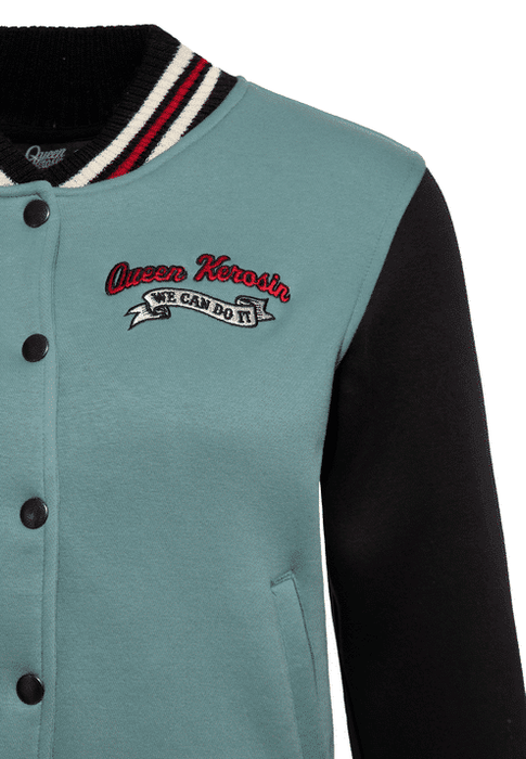 Queen Kerosin Collegejacke We can do it smokegreen