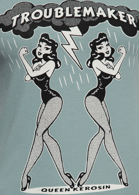 Queen Kerosin Shirt Trouble Maker smokegreen