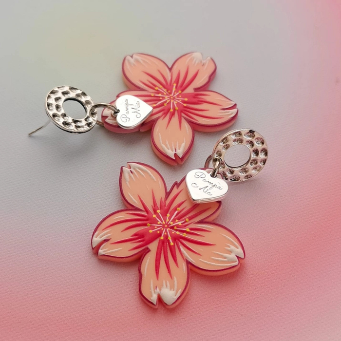 Ohrringe rosa Blumen