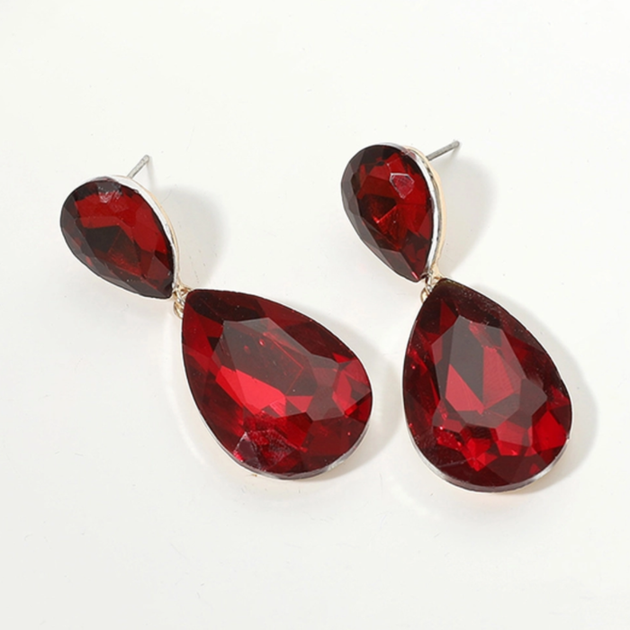 Ohrringe Tropfen rot