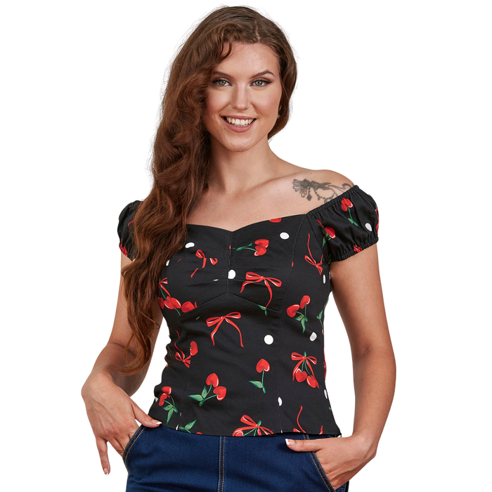 Banned Top Babe Cherries and Bows