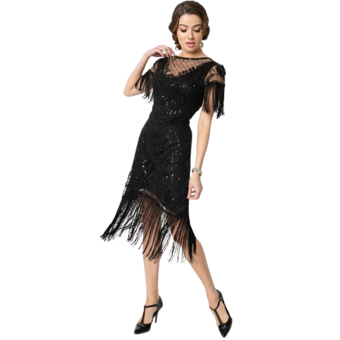 Unique Vintage Flapper Nadine schwarz