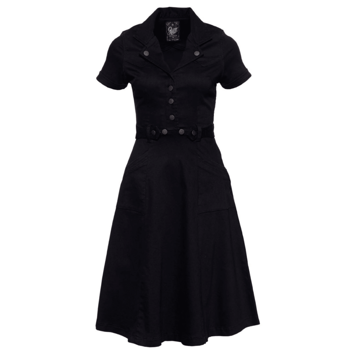 Queen Kerosin Workwear Jeanskleid schwarz
