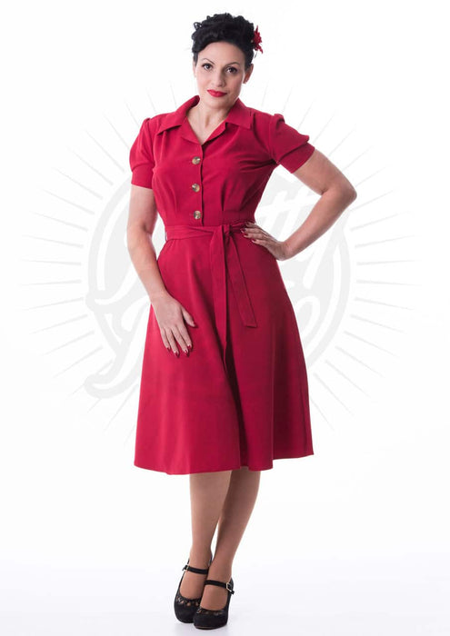 Pretty Retro Blusenkleid rot