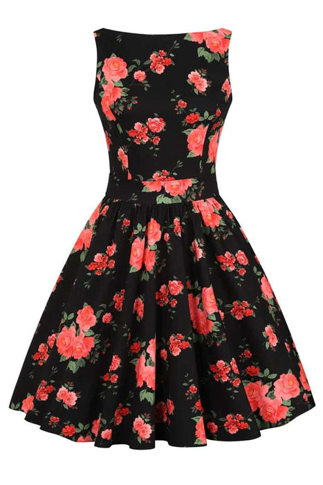 Lady Vintage Kleid Tea Red Floral