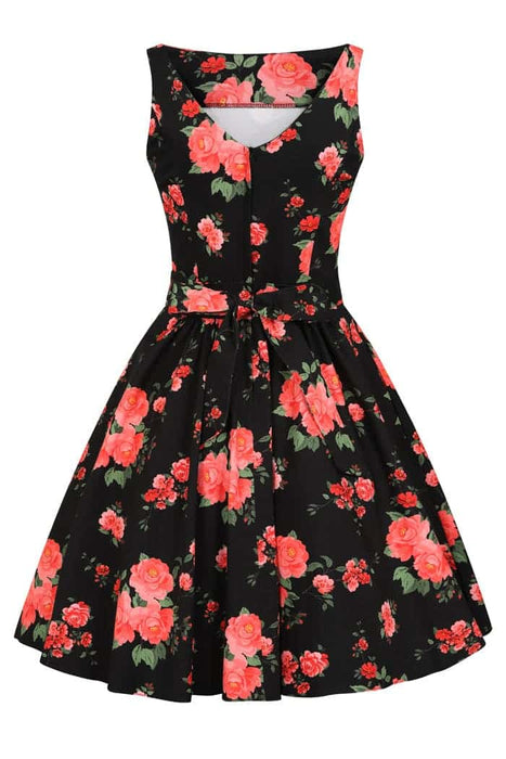 Lady Vintage Kleid Tea Red Floral