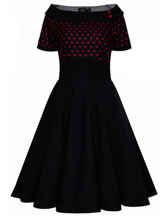 Dolly and Dotty Kleid Darlene schwarz-rot Dots