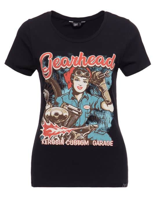Queen Kerosin Shirt Gearhead schwarz