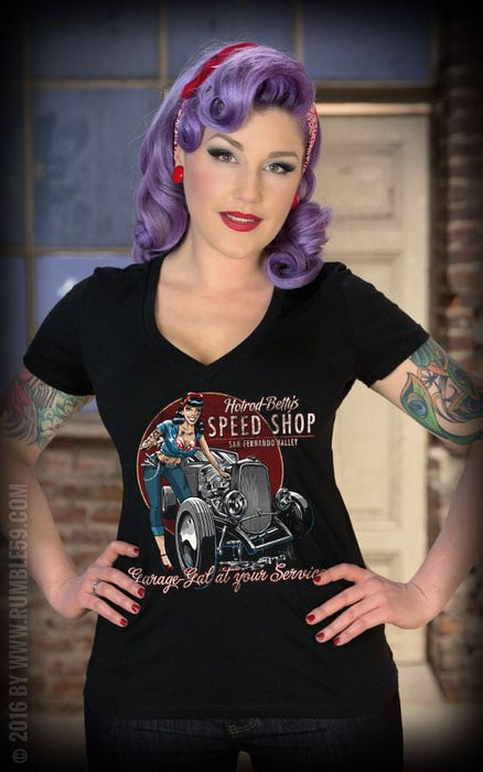 Rumble59 Shirt Betty's Speed Shop V-neck
