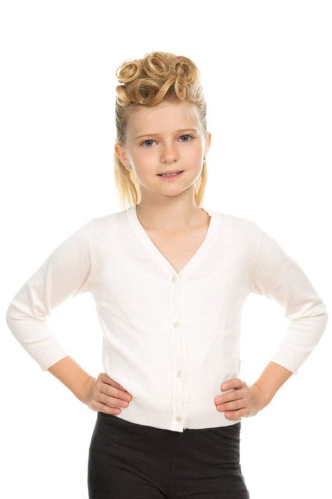 Hearts and Roses Cardigan Kids weiss
