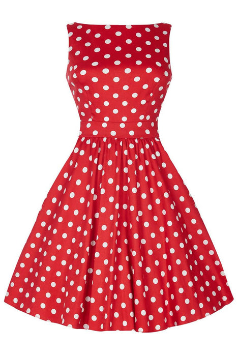 Lady Vintage Kleid Tea Red Polka