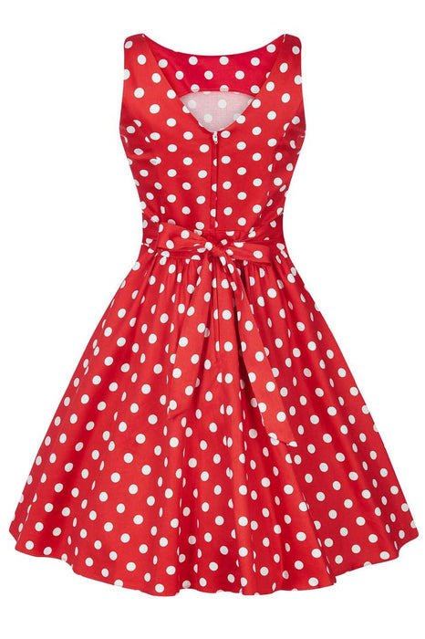 Lady Vintage Kleid Tea Red Polka