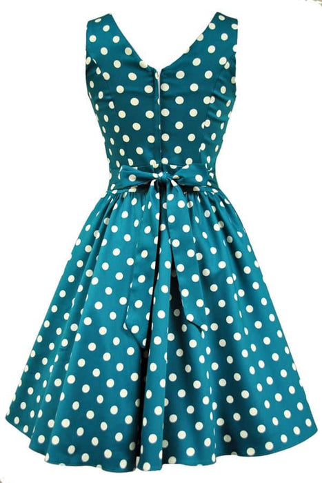 Lady Vintage Kleid Tea Jade Polka Dots