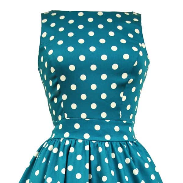 Lady Vintage Kleid Tea Jade Polka Dots