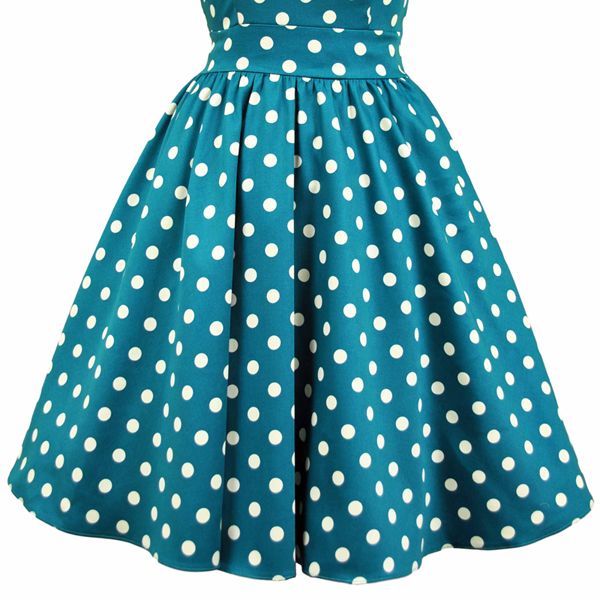 Lady Vintage Kleid Tea Jade Polka Dots