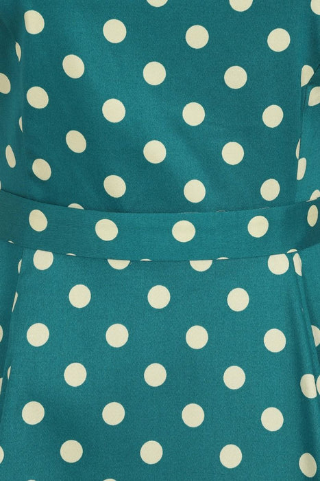 Lady Vintage Kleid Hepburn Jade Polka Dots