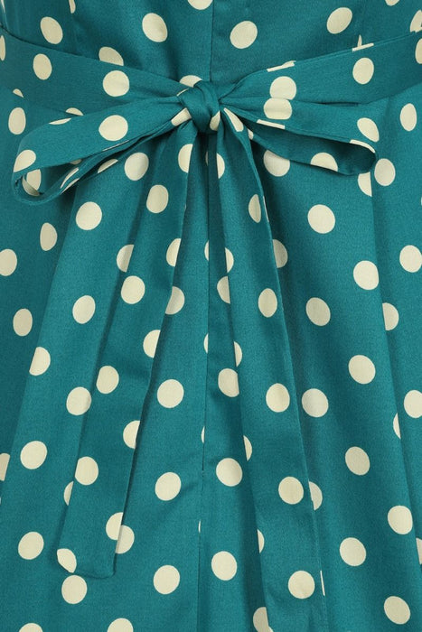 Lady Vintage Kleid Hepburn Jade Polka Dots