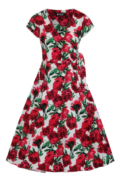 Lady Vintage Kleid Bella Red Flowers